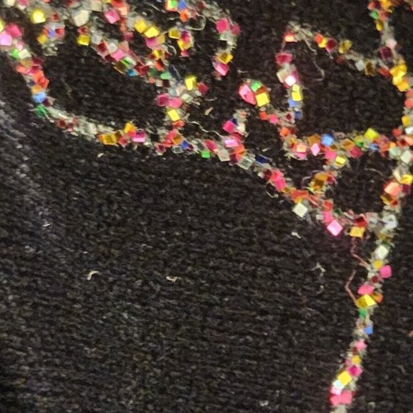 R&M Richards Karen Kwong Vintage Black Velvet Multi-Color Sparkle Tunic Size 14 - Picture 11 of 11